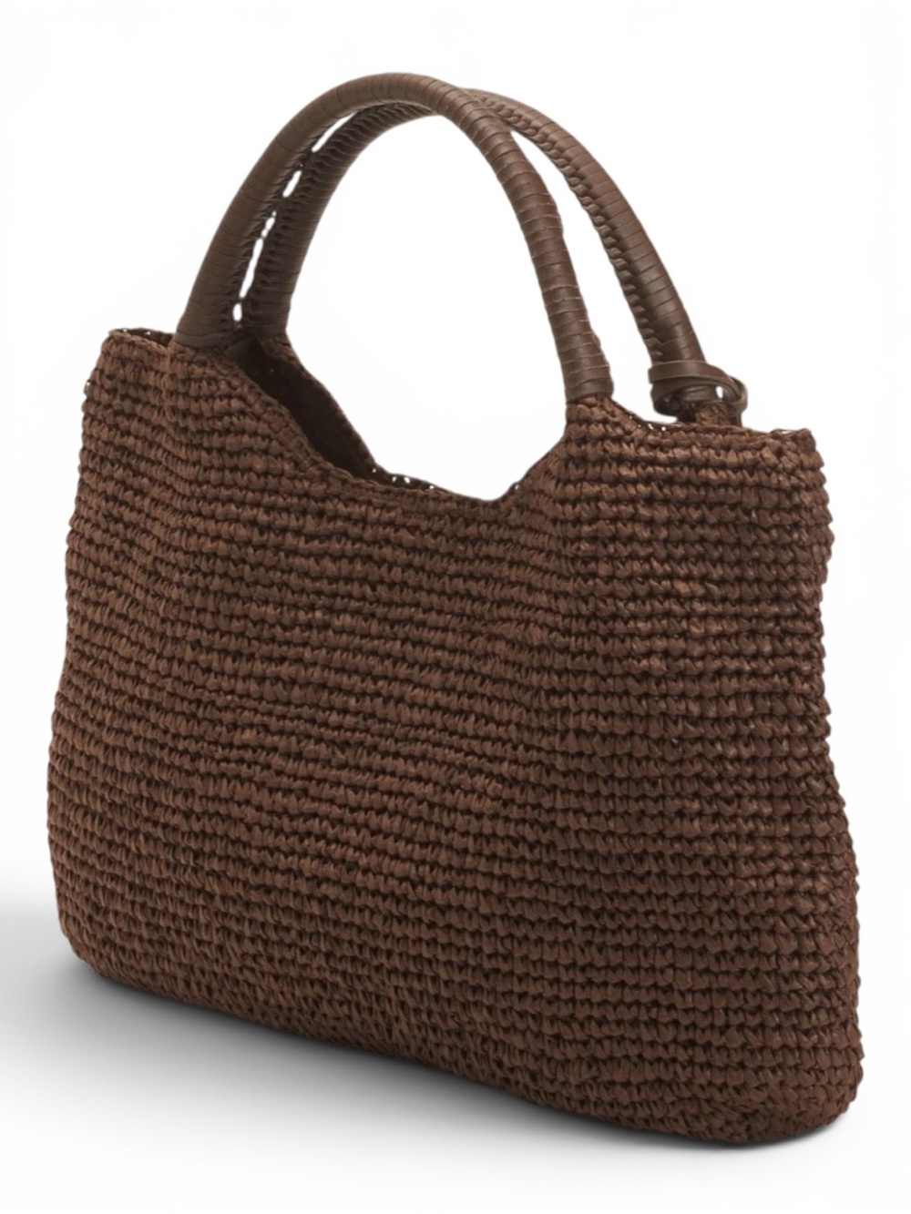NEW Tommy Bahama Dark Brown Woven Raffia Tote Hobo Handbag - Picture 3 of 16